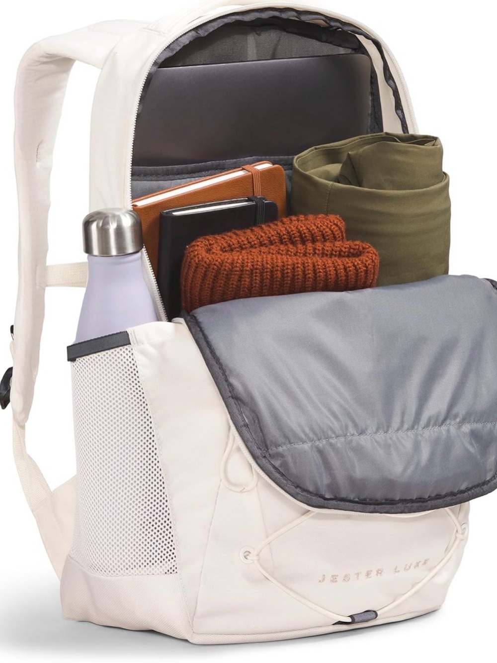 NWT The North Face Jester Luxe Backpack in White with Rose Gold Accents - Picture 5 of 5